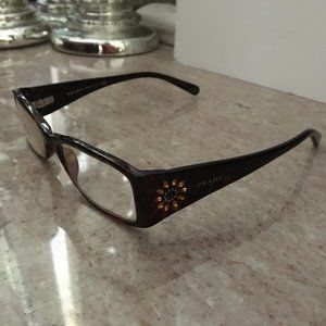 PRADA EYEGLASSES VPR 08H 2AU-1O1 135 TORTOISE RECT